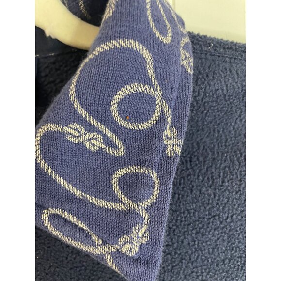 Vineyard Vines Womens Navy Fleece Pullover With Patterned Collar Logo Size S - Picture 9 of 11